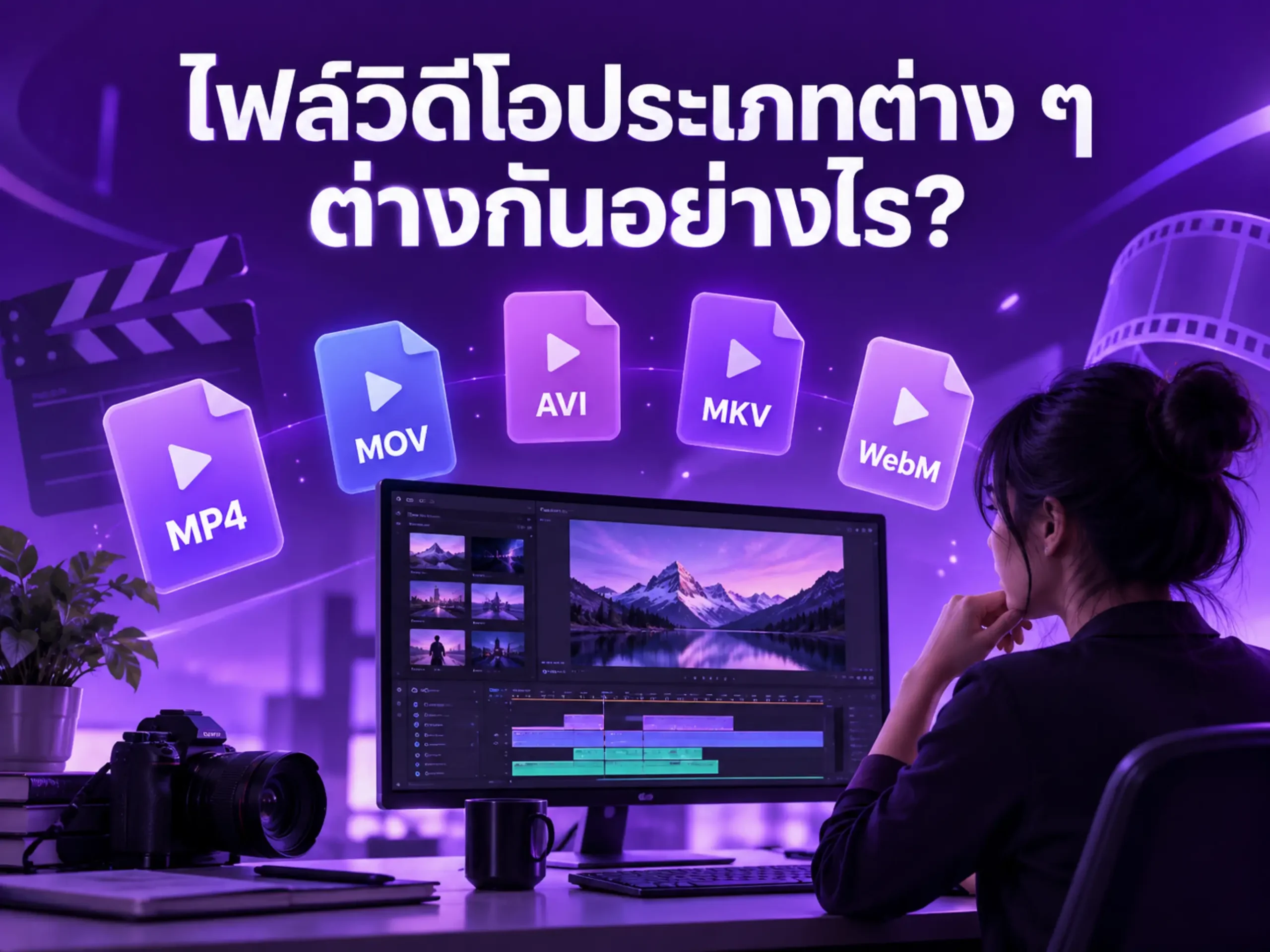 ไฟล์วิดีโอประเภทต่าง ๆ ต่างกันอย่างไร? เปรียบเทียบ MP4, MOV, AVI, MKV, WebM และไฟล์ยอดนิยม 1 10117 video file formats Horizontal