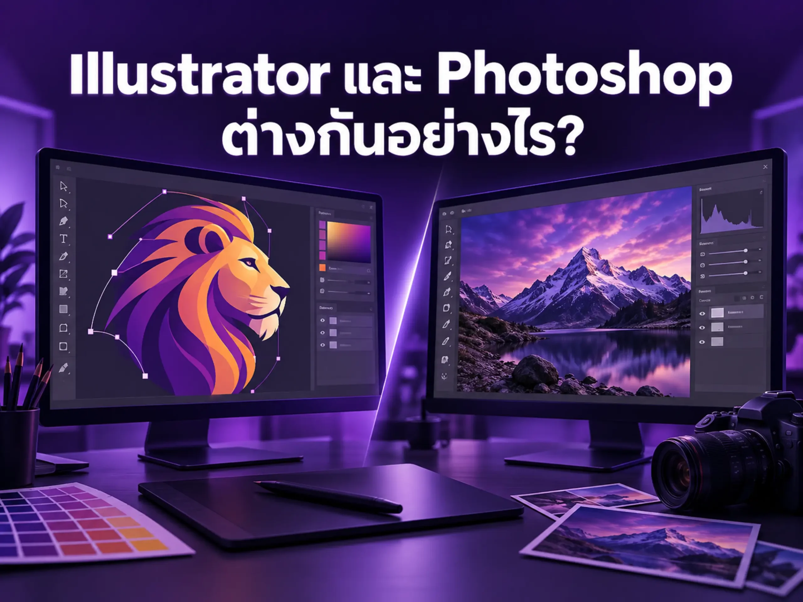 Illustrator และ Photoshop ต่างกันอย่างไร? เลือกใช้โปรแกรมไหนให้เหมาะกับงาน 1 1407 illustrator vs photoshop Horizontal