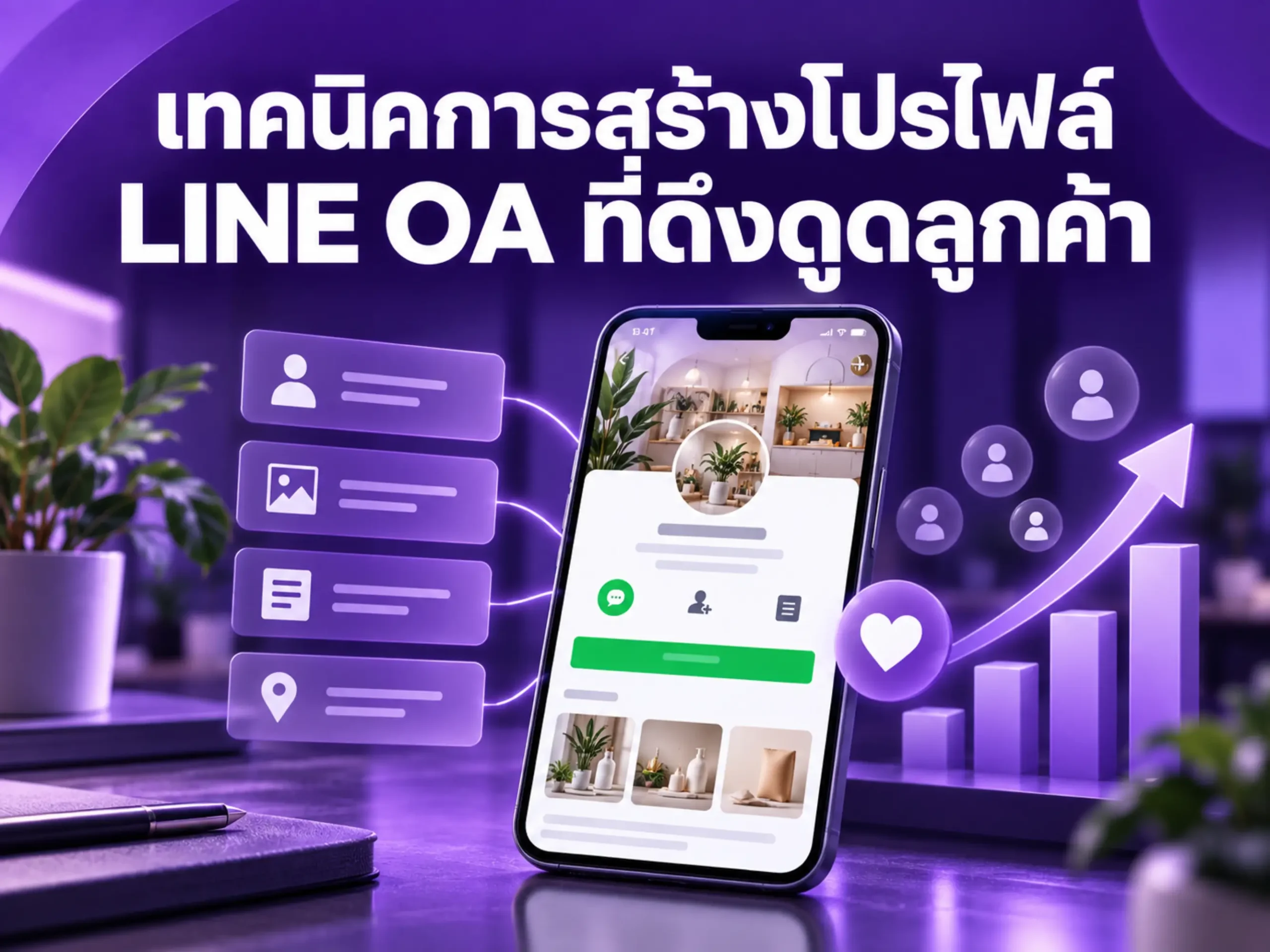 เทคนิคการสร้างโปรไฟล์ LINE OA ที่ดึงดูดลูกค้า 1 4815 create attractive line oa profile Horizontal