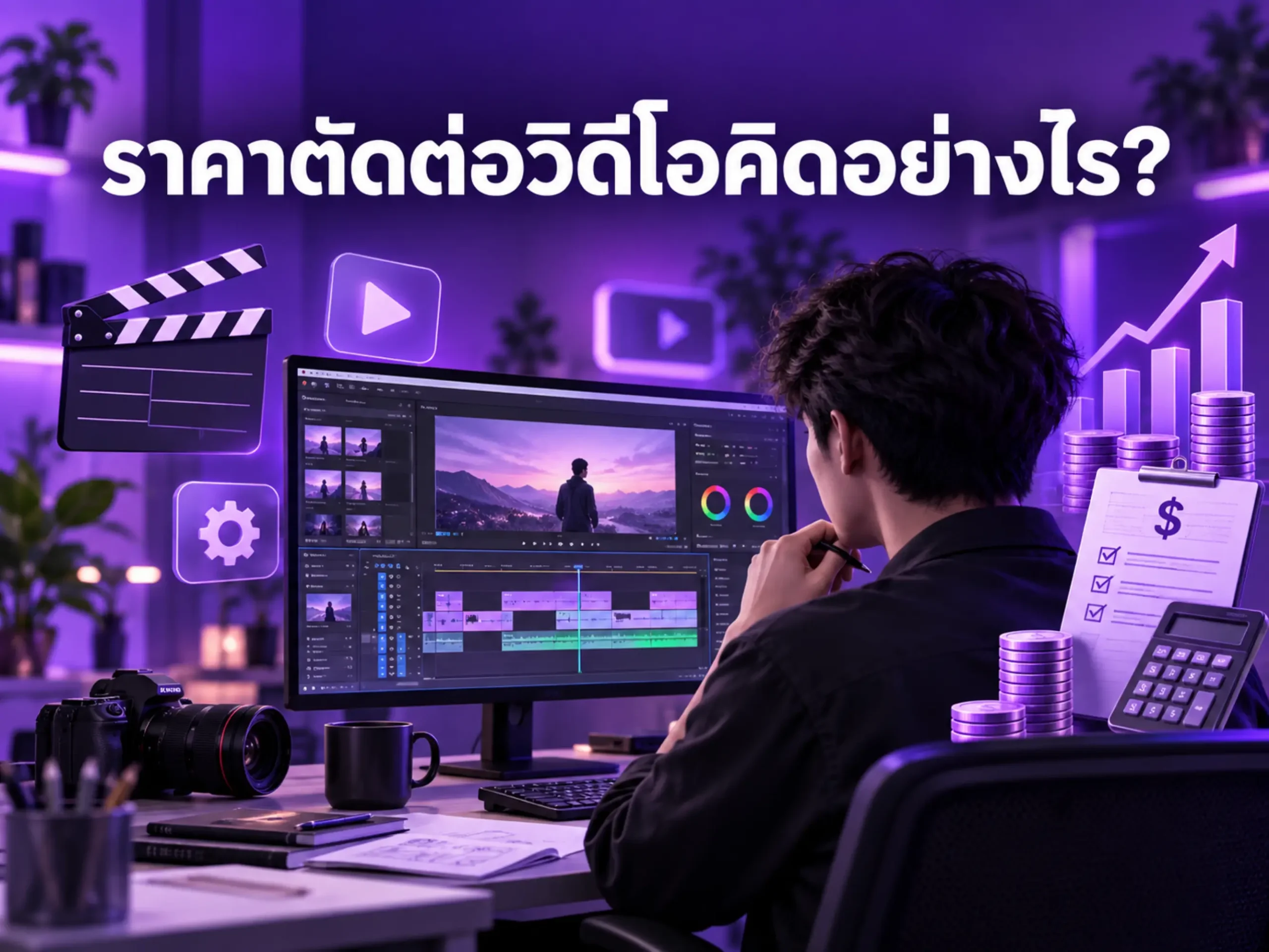 ราคาตัดต่อวิดีโอคิดอย่างไร? ปัจจัยกำหนดราคาและวิธีประเมินงบก่อนจ้าง 1 7776 video editing price Horizontal