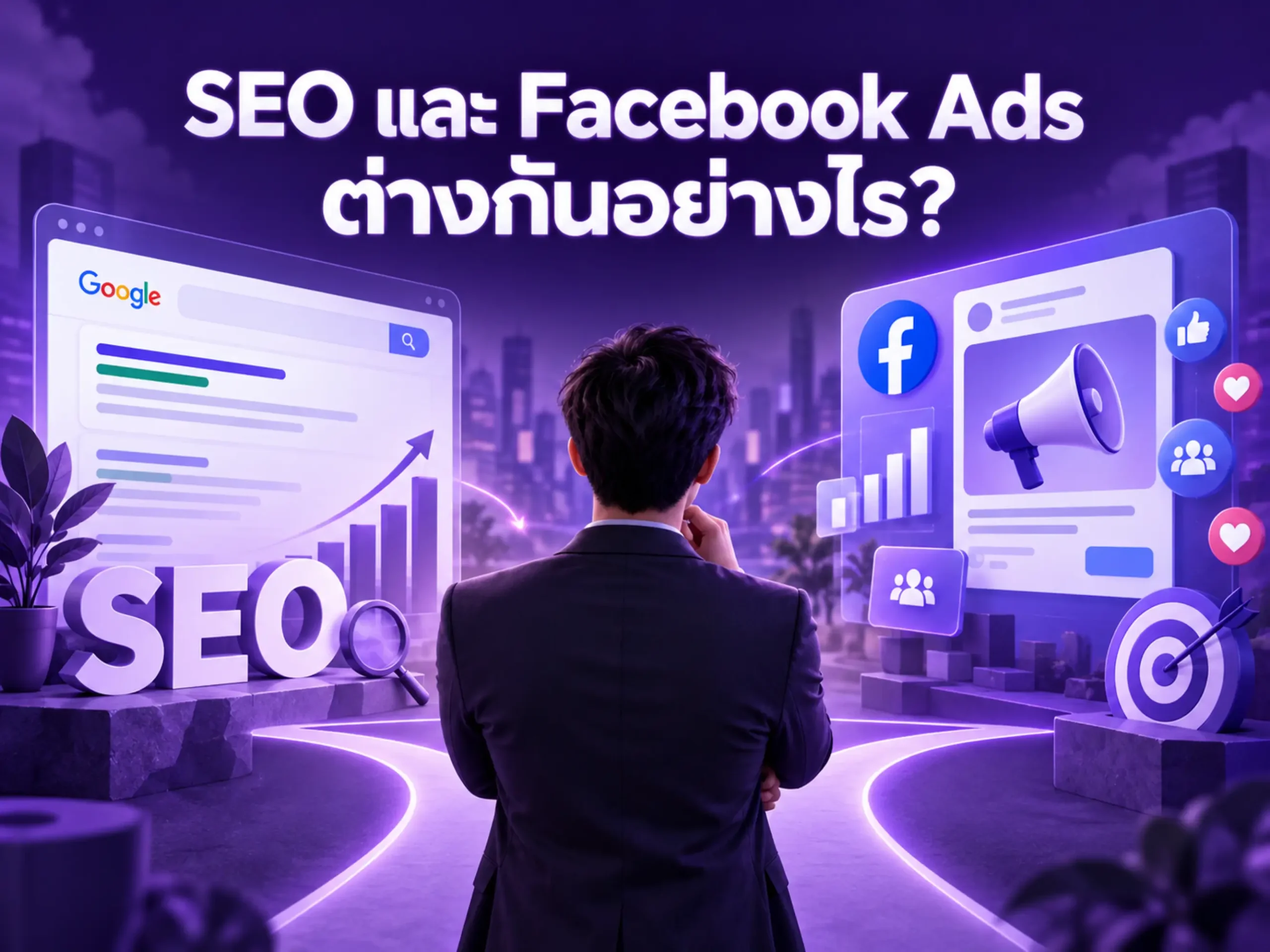 SEO และ Facebook Ads ต่างกันอย่างไร? ธุรกิจควรเลือกช่องทางไหน 1 7904 seo vs facebook ads Horizontal
