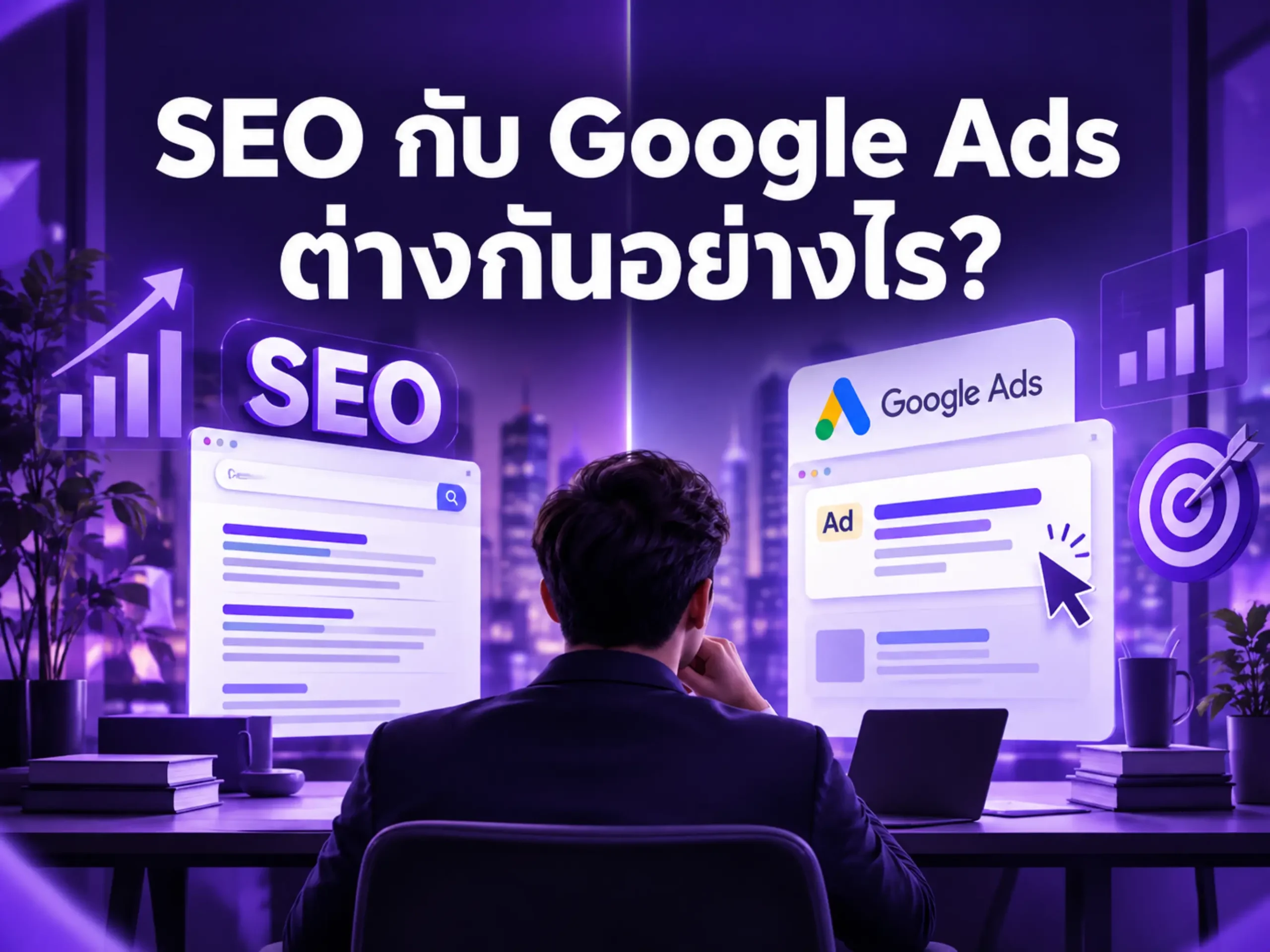 SEO กับ Google Ads ต่างกันอย่างไร? ธุรกิจควรเลือกแบบไหนให้คุ้มงบ 1 7905 seo vs google ads Horizontal